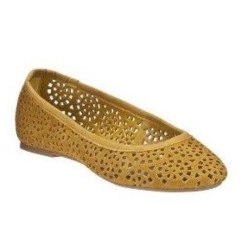 Merona Yellow Suede Cut out flats